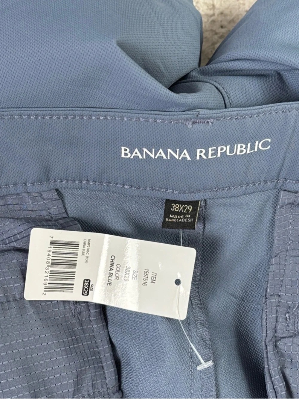 Banana Republic Pants Mens 38x29 Blue Slim Flat Front Golf Business Casual Sport
